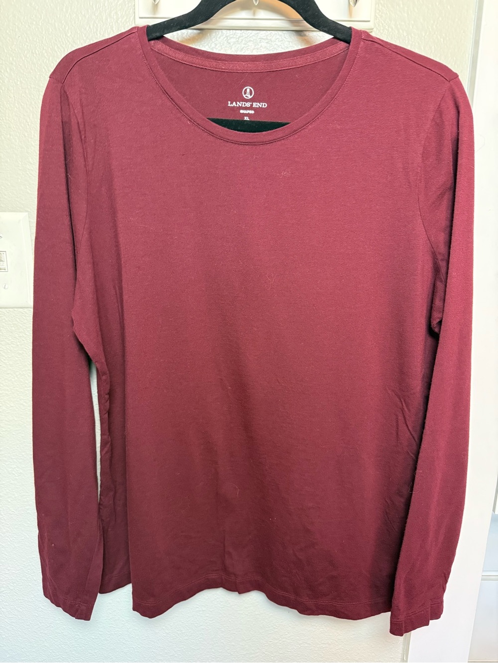 Lands’ End Women’s XL Burgundy Long Sleeve Supima Cotton Modal Shirt